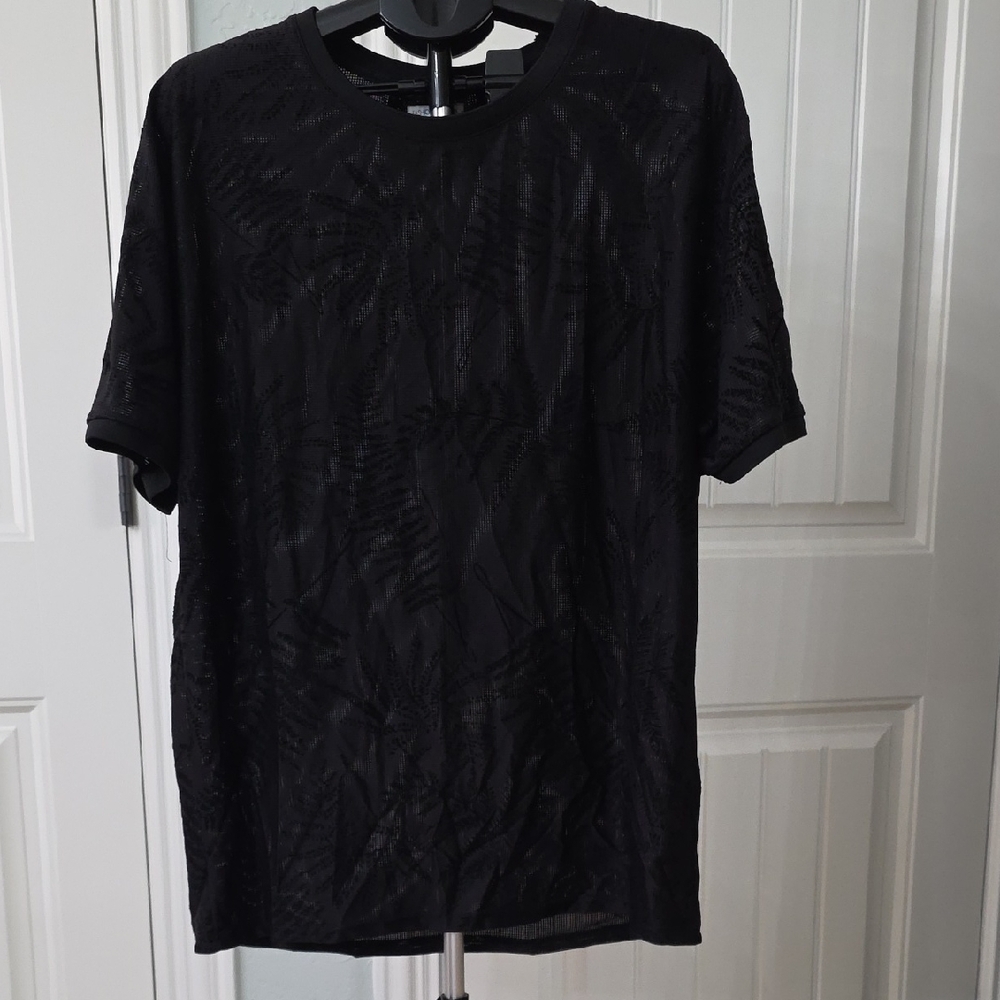 Fashion Nova Black Textured Tee